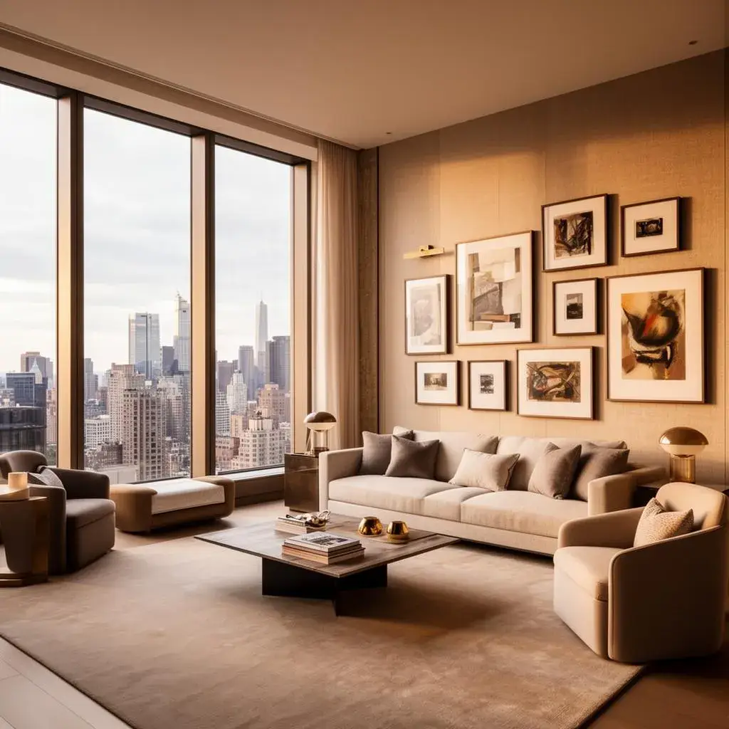 Curated art arrangement in a luxury Sydney penthouse